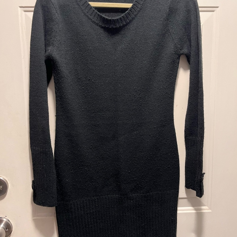 Black knit long sweater top